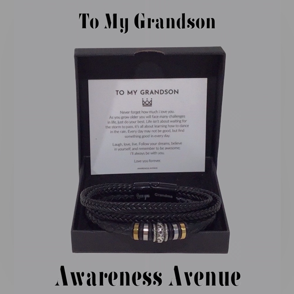 “To My Grandson” Love Knot Braided Love ❤️ You Forever Vegan Leather Bracelet